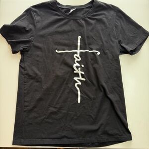 Women's Black Faith Script Tee